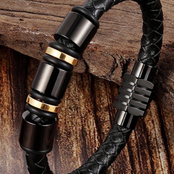 2/$35 💗 Real Leather Bracelet Silver & Black - Picture 12 of 16